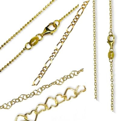 Kæder i forgyldt 925 sterling sølv