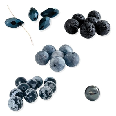 Sort / Grå sten & perler