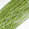 Facetterede peridot perler 2 mm – lysegrønne på streng, ca. 210 stk.