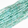 Facetterede amazonit perler 2 mm – blågrønne på streng, ca. 190 stk.