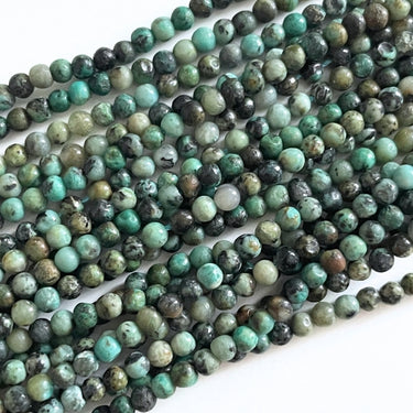 Facetterede afrikansk turkis perler 2,5 mm – ca. 165 stk. i blandede nuancer