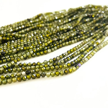Grønne Cubic Zirkonia perler 2 mm – ca. 190 stk. på streng