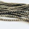 3 mm Pyrit perler – ca. 125 stk. på streng