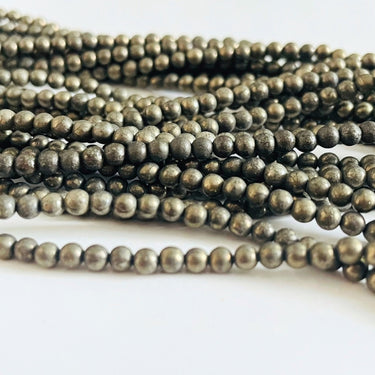3 mm Pyrit perler – ca. 125 stk. på streng