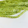 3 mm Peridot perler – ca. 135 stk. på streng