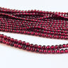 3 mm Granat perler – ca. 130 stk. på streng