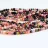 3 mm Turmalin perler – ca. 130 stk. mix farver på streng