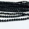 3 mm facetteret sort onyx perler – Hel streng