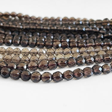 Facetteret røgkvarts 4 mm – gennemsigtig brun sten til elegante designs