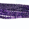 Facetterede lilla ametystperler 4 mm – hel streng