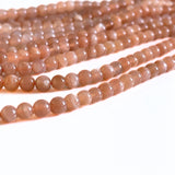 4 mm, Peach moonstone - Hel streng