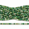 Facetslebne grønne stribeagatperler, 8 mm, hele strenge