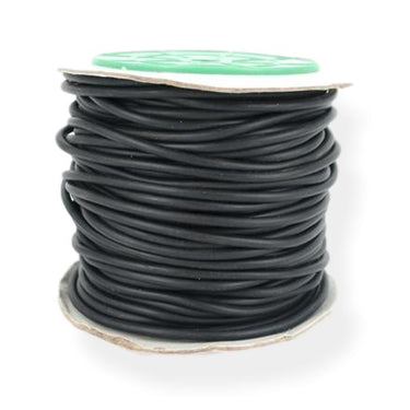 Gummisnor i sort, massiv 4 mm – 1 meter til smykker