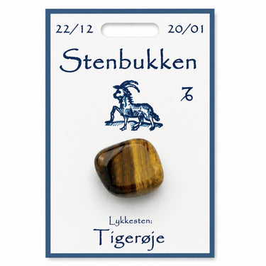 Tigerøje lommesten til stjernetegnet Stenbukken
