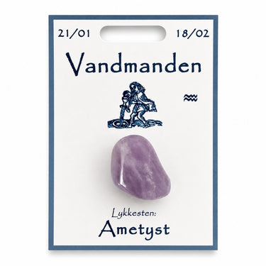 Vandmanden lykkesten med ametyst på kort