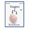 Vægten lykkesten med rosenkvarts på kort