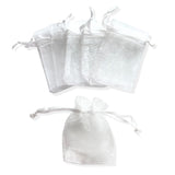 små hvide organza poser 5x7