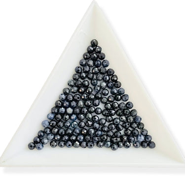 blå safir perler facetslebet