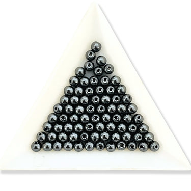 runde blanke hæmatitperler 4 mm