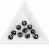 10 stk. 6 mm Snowflake obsidian perler i hvid trekantet skål