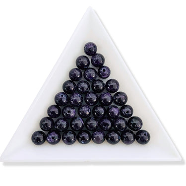 blue goldstone perler 6 mm mørkeblå