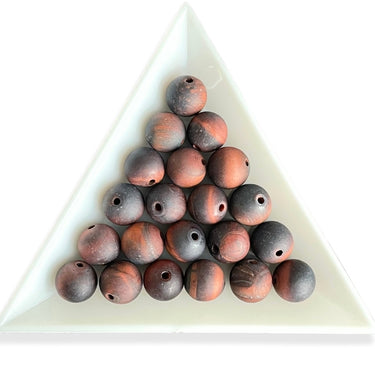 mat rød tigerøje perler 8 mm