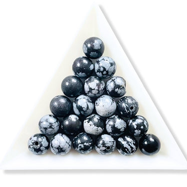 obsidian snefnug perler 8 mm