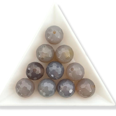 facetterede grå onyx perler 12 mm