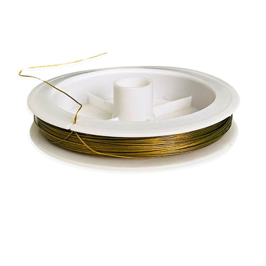 Guldfarvet smykkewire 0,38 mm – 50 meter rulle til perlesmykker