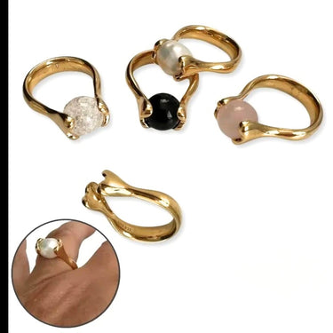 Forgyldt sterling sølv fingerring hvor du kan udskifte 10 mm perler