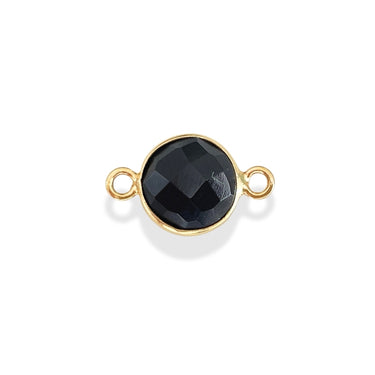Mellemled med sort onyx og forgyldt sterling sølv