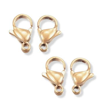 Karabinlåse i guldfarvet rustfri stål, 4 stk.
