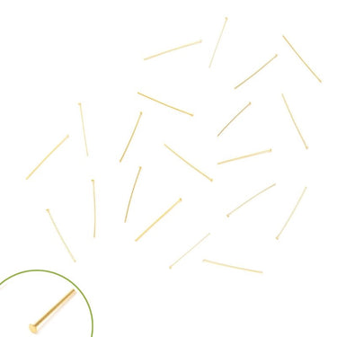 Små headpins i messing med ægte 18K guldbelægning, 20 stk.