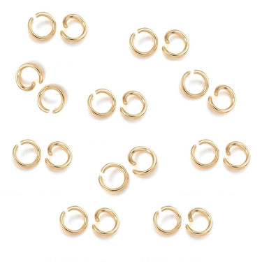 Guldfarvede øskner 8 mm i rustfri stål – åbne ringe til smykker