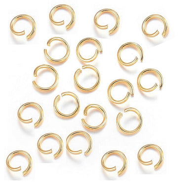 Guldfarvede øskner 6 mm – åbne ringe i rustfri stål