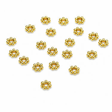 blomster mellemperler guld 4 mm 20 stk