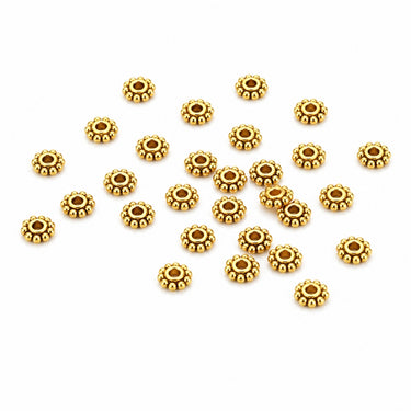 store blomster mellemstykker guld 6,5 mm 20 stk