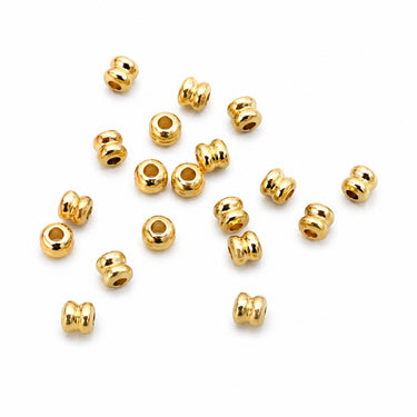 perler med rille guld stål 5 mm 20 stk