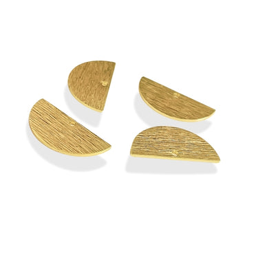 Halvcirkel vedhæng i 18K forgyldt messing, 21 x 10 mm