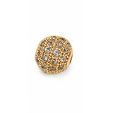 forgyldt perle med klare zirkonia 10 mm