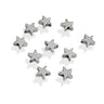Sølvfarvede hæmatit stjerneperler – 6 mm med hul igennem
