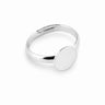 forsølvet fingerring med plade 9 mm