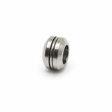 Rillet perle med stort hul i rustfri stål 11 mm