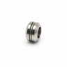 Rillet perle med stort hul i rustfri stål 11 mm