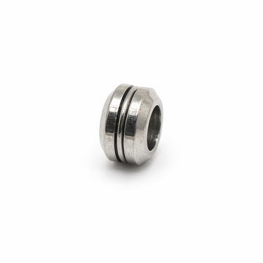 Rillet perle med stort hul i rustfri stål 11 mm