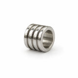 Rillet stålperle med stort hul 10 mm