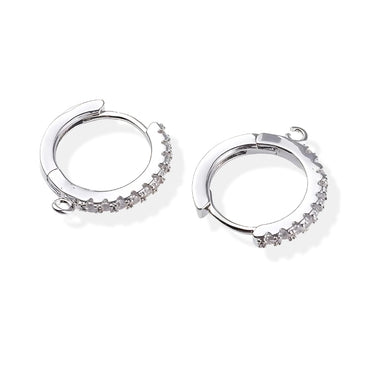 Creoler øreringe i forsølvet messing med Cubic Zirkonia
