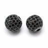 Blackplated perle med sorte cubic zirkonia 10 mm