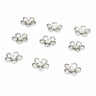 Skålformede blomster beadcaps i forsølvet metal 7 mm