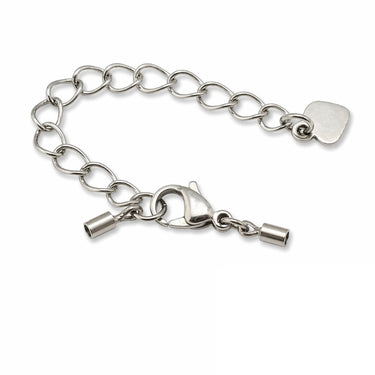 Endestykker med karabinlås og hjerte kædeforlænger 2 mm